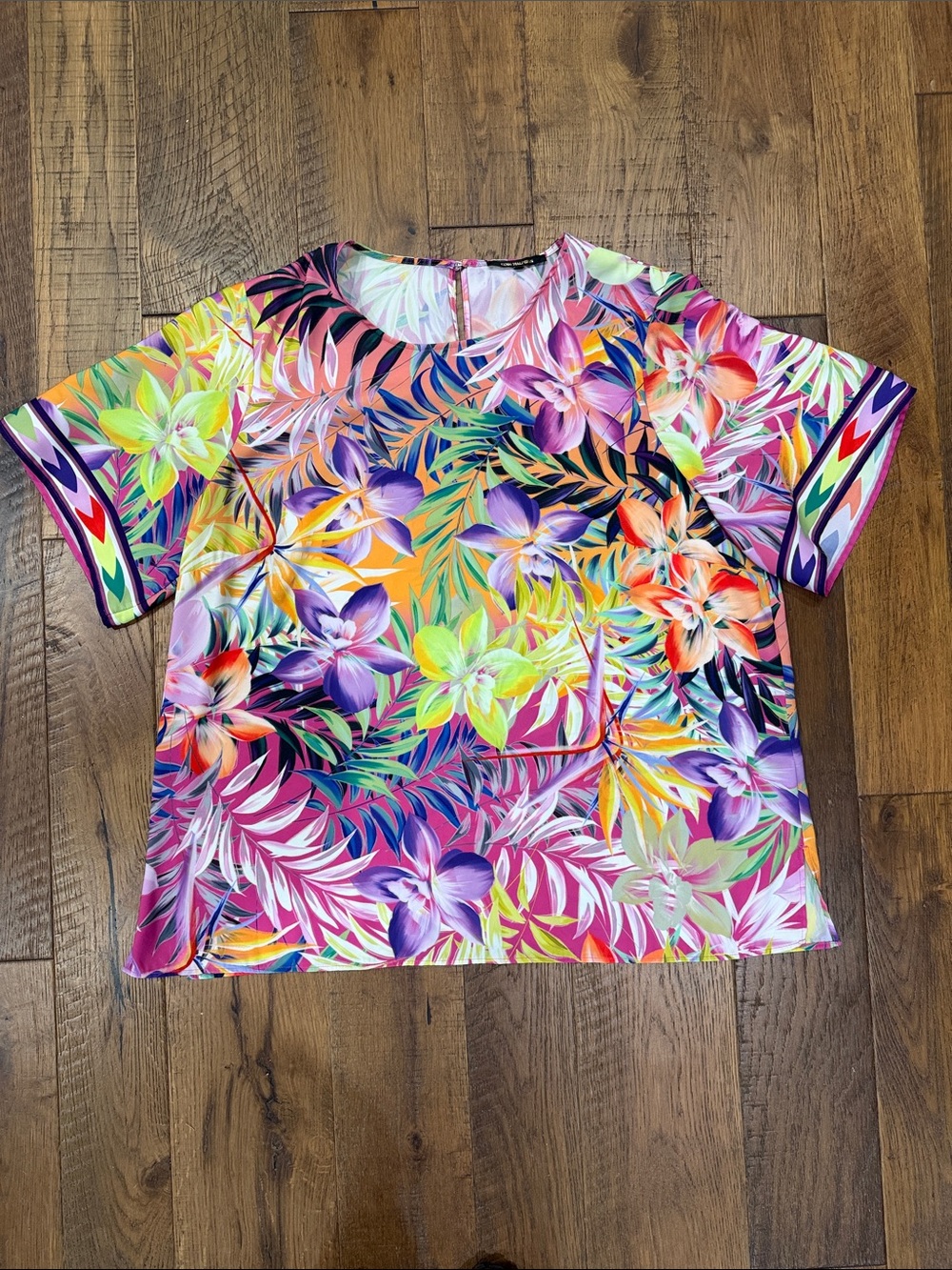Kobi Halperin Pink Purple Tropical Print Blouse